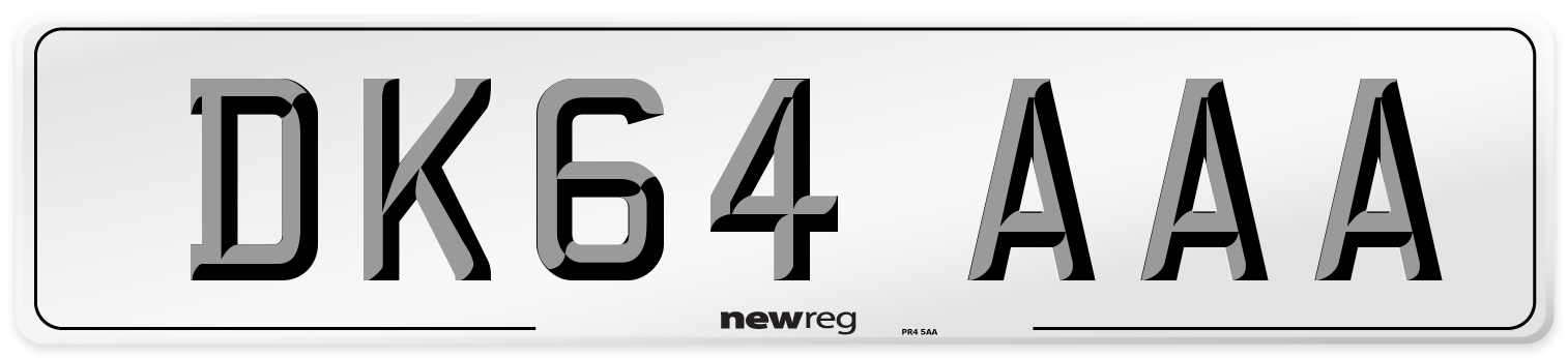 DK64 AAA Number Plate from New Reg